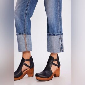 Free People Black and Brown Mules